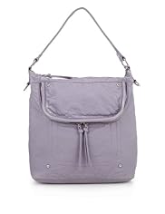 Indigo Collection Washed Zip Hobo Bag
