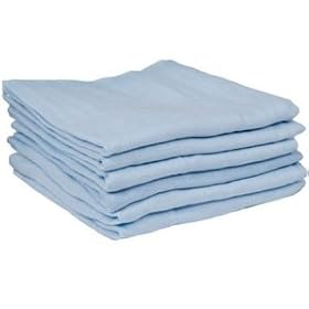 Muslin Squares 100% Cotton X 6 : Col BLUE