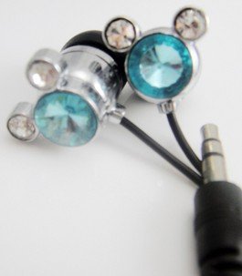 Mickey Mouse Bling Bling Crystal Style Music Player Earphones/Headphones(Blue) Mickey Mouse Bling Bling Crystal Style Music Player Earphones/Headphones(Blue)