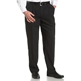 Louis Raphael LUXE Men's Washable 100% Wool Solid Pleated Hidden Extension Dress Pant