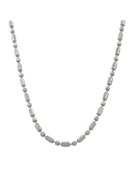 14 Karat White Gold Alternate Beads Chain (1 mm Thick, 18 inch)