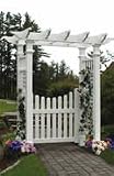 Fairfield II Arbor with Cottage Picket Gate & Trim Kit