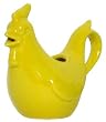 Stoneware Pottery Yellow Chicken Creamer 4.5" x 3", 6oz Set of 2