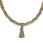 Tourmaline Quartz Necklace 01 Beaded Cat Silver Kitty Crystal Healing 17