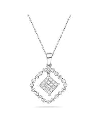 0.83 Cts Diamond Fashion Pendant in 18K White Gold