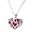 Red Heart White Crystal Pendant Necklace, 18 to 21 Inches Long in Gift Box