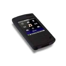 Black Silicone Case Skin Cover & Screen Protector for New Sony Walkman S Series 8GB 16GB with Built-In Stereo Speakers NWZS545B NWZS544B NWZS545R NWZS544R