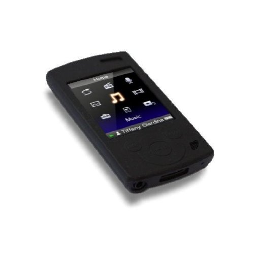 Black Silicone Case Skin Cover & Screen Protector for New Sony Walkman S Series 8GB 16GB with Built-In Stereo Speakers NWZS545B NWZS544B NWZS545R NWZS544R