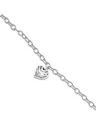 Aloha Heart Double-Sided Bracelet in 14K White Gold - 14mm