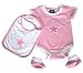Dallas Cowboys Infant Pink Creeper, Bib, & Bootie Set