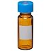 Wheaton Borosilicate Glass 1.8mL Writing Patch Vial PTFE ABC Screw Cap, Amber