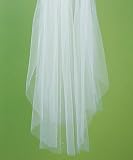 Scattered Pearl Border & Cut Edge Veil - Ivory