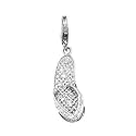 14K White Gold Diamond Flip Flop (Sandal) Charm