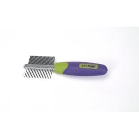 Li'l Pals Double-Sided Purple and Green Grooming Comb for Dogs, Extra Small