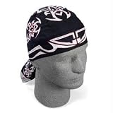 ZANheadgear Flydanna 100 Percentage Cotton White Tribal IV Bandanna