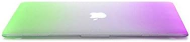AVOSDER PC Material Hard Shell Case Protector for Apple Macbook Retiana 13.3" ,Transparent Rainbow Case with Candy Color (Purple+Green)