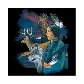 Wolf, Deer, Eagle,maiden Adult T-Shirt