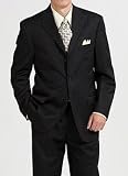 Andrew Fezza Charcoal Gray Stripe 2-Button Side-vented Suit with Pleated Pants