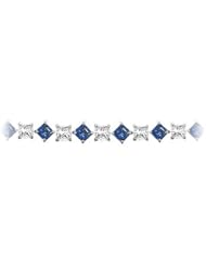 Sapphire and Diamond Bracelet 14K White Gold - 5.00 CT TGW