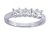 Women's 5 Stone Diamond Ring in Princess Cut Diamonds Shared Prong Setting - Includes Appraisal / Certificate of Authenticity ( 1.00 Total Carat Weight | FG-VS Quality | 18k White Gold ) Finger Size -