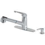 Price Pfister 53P50SS Genesis Single-Handle Kitchen Faucet with Pull-Down Spout Sprayer and Soap Dispenser, Stainless Steel