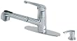 Price Pfister 53P50SS Genesis Single-Handle Kitchen Faucet with Pull-Down Spout Sprayer and Soap Dispenser, Stainless Steel