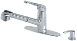 Price Pfister 53P50SS Genesis Single-Handle Kitchen Faucet with Pull-Down Spout Sprayer and Soap Dispenser, Stainless Steel