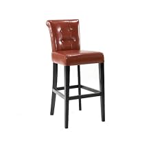 Armen Living 4032 Sangria 30-Inch Stationary Tufted Burnt Sienna Bonded Leather Pub High Barstool