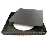 Paderno World Cuisine 9 by 9 Inch Square Fluted Non-Stick Tart Mold with Removable Bottom