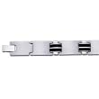 8.25 Inches Men's Bracelet in Stainless Steel and Rubber. Black & White Steel and Rubber Men's Bracelet