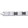 8.25 Inches Men's Bracelet in Stainless Steel and Rubber. Black & White Steel and Rubber Men's Bracelet