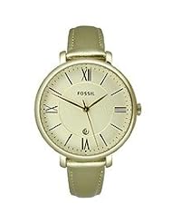 Fossil Jacqueline Three-Hand Leather Watch - Metallic Gold Es3437