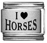 Clearly Charming I Heart Horses Laser Italian Charm
