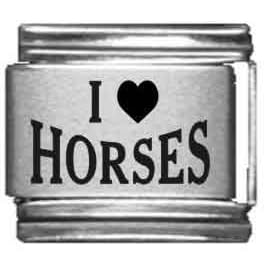 Buy Clearly Charming I Heart Horses Laser Italian Charm by Clearly Charming