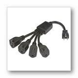 Power Cord Splitter 1TO4 Black