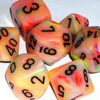 Chessex Dice: Polyhedral 7-Die Festive Dice Set - Circus w/black