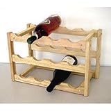 Harvest Wood Wine Rack (Natural) (10.5 H x 17.75 W x 9 D)