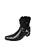Men's Western-Inspired Faux Leather Crocodile Print Cowboy Biker Ankle Boots Pointed Toes
