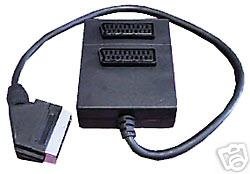 2 WAY Switchable Scart Splitter Extension Box & Cable