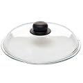 Pyrex Frying Pan,Saucepan Glass Lid, Black Grip, 26 cm, Convex shape