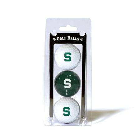 Michigan State Spartans Msu Ncaa Team Logo 3 Golf Ball Pack
