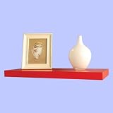 bracketless shelving:Ennospace 24 Inch x 10 Inch x 1 1/2 Inch Manhattan Wall Shelf Display Floating Shelves Red