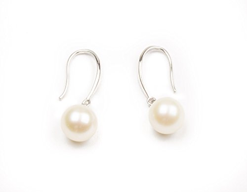 HinsonGayle AAA Handpicked 8-8.5mm Round Freshwater Cultured Pearl Dangle Earrings, Sterling Silver