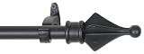 Window Curtain Rod / Drapery Rod 28 Inch-48 Inch Arrow Black