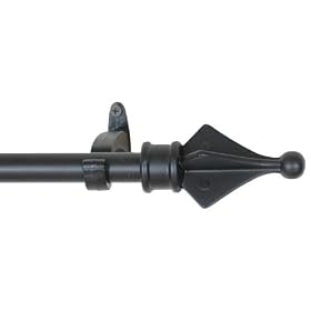 Window Curtain Rod Drapery Rod 28inch To 48inch Arrowhead Black by Backyard Bargain LLC