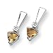 Citrine and Diamond Sterling Silver Earrings