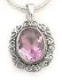 Filigree Faceted 10ct AMETHYST Sterling Silver Pendant