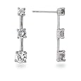 Past, Present and Future CZ and Sterling Silver Earrings