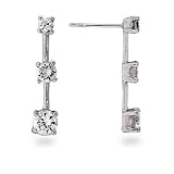 Past, Present and Future CZ and Sterling Silver Earrings