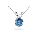 14K white gold 1.00 Carat Treated Blue Diamond Solitaire Pendant